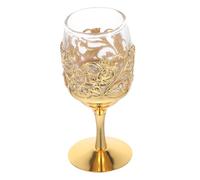 FUNOMOCYA Vintage European Style Compact Liquor Cup with Metal and Glass Retro Wine Goblet for Elegant Drinking Lightweight Household Wine Glass for Vodka and Spirits
