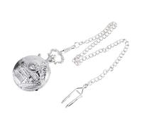 FUNOMOCYA Vintage Pocket Watch Silver Case Wind Up Locomotive Shape Timepiece for Men Friends Retro Train Inspired