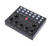 FUNOMOCYA Voice Changer Live Sound Card, Portable Audio Mixer for Computer and Tablet, 800 Ma Battery, Black Iron Housing, for Live Streaming and Karaoke