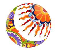 FUNOMOCYA Wall Decoration Sun and Moon Hanging Decor Decorations for Outdoor Garden Outdoor Wall Decor Sun and Moon Pendant Patio Decoration Garden Wall Art Adornment Indoor Craft Home Decor