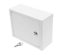 FUNOMOCYA Wall Mount Milk Box Lock White Iron Rainproof Storage Container for Four Bottles Suitable for Outdoor Use Home Milk Storage and Package Drop Box