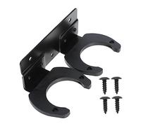 FUNOMOCYA Wall-mounted Metal Mic Hanging Stand Double Hook Microphone Holder Support for Wireless Mics Suitable for Ktv and Stage Use