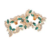 FUNOMOCYA Wedding Clip and Sturdy Secure Hold 1 Pair Green Rhinestone with Sparkling Brilliance Unique Shape DIY Decorative Shoe Buckles for Shoes for Sandals at Upscale Events