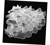 FUNOMOCYA White Chiffon Wave Edge Ruffle Trim Ribbon for Sewing Polyester Fabric Decoration Versatile Pleated Ruffle Strip for Dress Craft DIY Comfortable and Breathable Textile Accents