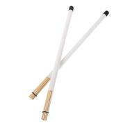FUNOMOCYA White Wooden Jazz Drum Brushes Percussion Sticks for Rock Band Folk Drummers Beginners Precision Control Performance Accessory