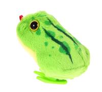 FUNOMOCYA Wind-up Plush Frog for Soft Thick Plush Jumping Animal Safe Material Fun Hand-eye Coordination for Novelty Gift for Year Party