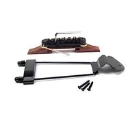 FUNOMOCYA Wire-plate Bridge for String Archtop Jazz Guitar Height Adjustable Tailpiece Black Includes Black Roller Ball and Rosewood Material for Jazz Guitar Parts and Performances