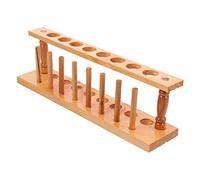 FUNOMOCYA Wood Test Tube Holder and Storage Rack Beige Wooden Organizer for Test Tubes Compatible Laboratory and School Use Portable Design that Does Not Hurt Hands