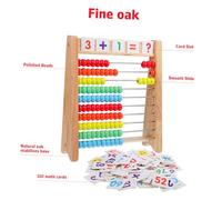 FUNOMOCYA Wooden Abacus Math with Colorful Counting Beads and Cards Preschool Arithmetic Teaching Aid for Enhancing Early Counting Skills and Math Interest