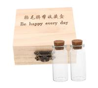 FUNOMOCYA Wooden Baby Tooth Keepsake Storage Box Umbilical Cord and Fetal Hair Collection Bottles Chart for Little One Buckle Design Compact Souvenir Box for Lost Teeth