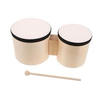 FUNOMOCYA Wooden Bongos Hand Drum for Beginners with Mallet Sticks and Percussion Instrument for Music Education Dance Performance and Party Supplies