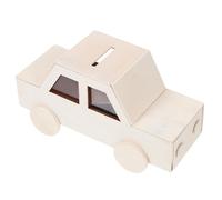 FUNOMOCYA Wooden Car Shaped DIY Piggy Bank Unfinished Coin Box for Crafts Educational Money Saving Case Teens Adults Creative