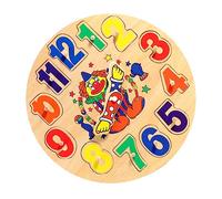 FUNOMOCYA Wooden Clock Design Educational Sorting Puzzle for Preschoolers Shape and Recognition Learning Teaching Clock for Early Telling Skills Development