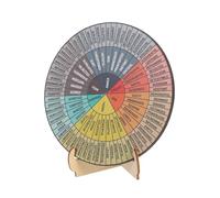 FUNOMOCYA Wooden Emotional Wheel Mood Chart with Stand Dual Sided Feelings Wheel for Home Office and School Psychological Decoration for Emotional Awareness and Stress Management