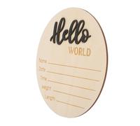 FUNOMOCYA Wooden First Birth Sign Nursery Item Announcement Hello Photography Plaque Please Prop Personalize Oh Name Welcome Month Markers for Babies Black