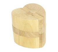 FUNOMOCYA Wooden Heart-shaped Kongming Lock Disassembly Puzzle for Educational Hand-eye Coordination Creativity Development