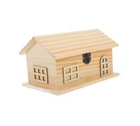 FUNOMOCYA Wooden House Shaped Money Saving Box DIY Unfinished Piggy Bank for Large Retro Style Coin Box to Paint and Decorate Develops Hand-eye Coordination and Cognitive Skills Day and Home