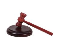 FUNOMOCYA Wooden Judge Hammer with Stylish Base for Auctions Courts and Collectors Comfortable Grip Gavel for Precise Strikes Reliable Solid Construction