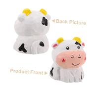 FUNOMOCYA Wooden Miniature Cow Figurine Hand-carved Farm Animal Ornament for Desktop Display Sturdy Rustic Table Decor for Birthday and Holiday Present