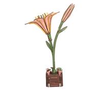 FUNOMOCYA Wooden Puzzle Flower Bouquet DIY Kit Botanical Lily Jigsaw for Adults Artistic Floral Arrangement Craft Unique Housewarming Gift for Birthday Christmas Thanksgiving Wedding Family