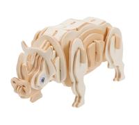 FUNOMOCYA Wooden Puzzle Rhinoceros for Boys Educational Handmade Craft Model for Hand Eye Coordination Development and Creative Play Gift