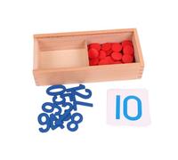FUNOMOCYA Wooden Teaching Aid for Early Learning Educational Montessori Math Counting Chips for Safe Material Numeric Digital Plaything for Preschool Interactive Math Understanding