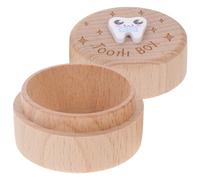 FUNOMOCYA Wooden Tooth Box Organizer Teeth Keepsake Holder for Boys Girls Lightweight Portable and Cute Design and Hair for Cherished Memories