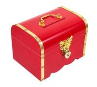 FUNOMOCYA Wooden Vintage Piggy Bank Money Bank with Flat Base for Desktop Multi-function Coin Storage Box Easy-clean Surface Decorative and Sturdy Savings Pot for Home and Office