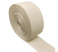 FUNORNAM 2Inch Wide Herringbone Heavy Cotton Webbing Rug Seam Ribbon Carpet Binding Trim Twill Tape for DIY Craft Sewing, Handle Cloth Bag, Handbag Tote-Purse 10Yards (Natural)