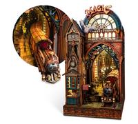 FUNPOLA Magic Station Book Nook Kit LED 3D Wooden Puzzle for Adults | Magical LED Glow, Bookshelf Decor, Magic Station Scene, Infinity Mirror, 231 Pieces, 6-8H Mindful Build, Book Lovers Gift