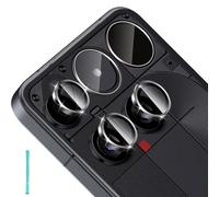 Funrae Camera Protection for Nothing Phone 3 for Tempered Glass, 9H Hardness Lens Protection, Camera Lens Protection, Ultra HD Anti-Scratch Individual Ring Made of Metal Lens Protective Film Black