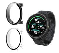 Funrae Case Compatible with Suunto Nautic S [Pack of 2], PC Case with Tempered Glass Screen Protector Protective Case Full Protection Scratch-Resistant Ultra Thin Buffer Protection Case - Black and