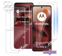 Funrae For Motorola Razr 60 Ultra /50 Ultra for Tempered Glass, [2+2+2 Pieces] Inner Soft Protective Film and External Tempered Glass with Ultra Clear Camera Protection Film, Anti-Scratch Protective