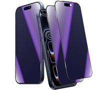 Funrae Matte Privacy Screen Protector for 17 Pro Max for Matt Tempered Glass, Pack of 2 [Anti Blue Light] Purple Eye Protection Privacy Screen Protector Film, 9H Hardness 28° Anti-Spy Full Screen