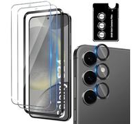 Funrae Phone Protector Screen Protector for Samsung Galaxy S24 5G for Tempered Glass, Pack of 2 0.33 mm 9H Hardness Film and 1 Ultra Clear Camera Protection (Black), HD Anti-Scratch, Anti-Bubble