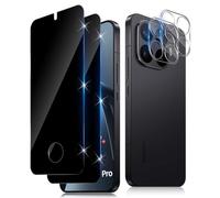 Funrae Privacy Screen Protector for Xiaomi 17T Pro/Xiaomi 15T Pro 5G for Tempered Glass, Pack of 2 Film with 2 Camera Film, 9H Hardness Privacy Scratch-Resistant Anti-Spy Screen Protector