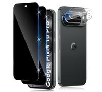 Funrae Privacy Tempered Glass Film for Google Pixel 10 Pro with Camera Lens Protection [2+2 PCS], 0.33 mm Anti Spy [9H Hardness] Anti-Spy Screen Protector