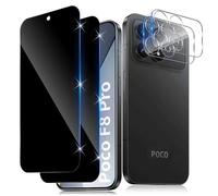 Funrae Privacy Tempered Glass Film for Xiaomi Mi Poco F8 Pro with Camera Lens Protection [2+2 PCS], 0.33 mm Anti Spy [9H Hardness] Anti-Spy Screen Protector