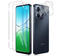 Funrae Screen Protector for OPPO A5x 4G/5G for Tempered Glass with Camera Protection, 2 Pieces 0.33 mm 9H Hardness Film and 2 Pieces Ultra Clear Camera Protection, Anti-Scratch Screen Protector HD