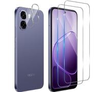 Funrae Screen Protector for OPPO A6x/A6 x 5G/4G for Tempered Glass with Camera Protection, 2 Pieces 0.33 mm 9H Hardness Film and 2 Pieces Ultra Clear Camera Protection, Anti-Scratch Screen Protector