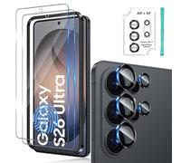 Funrae Screen Protector for Samsung Galaxy S26 Ultra 5G for Tempered Glass, Pack of 2 0.33 mm 9H Hardness Film and 1 Ultra Clear Camera Protection (Black), HD Anti-Scratch Screen Protector