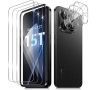 Funrae Screen Protector for Xiaomi Mi 15T 5G for Tempered Glass with Camera Protection, 3 Pieces 0.33 mm 9H Hardness Film and 3 Pieces Ultra Clear Camera Protection, Anti-Scratch Screen Protector