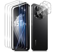 Funrae Screen Protector for Xiaomi Mi 15T Pro/15T 5G for Tempered Glass with Camera Protection, 3 Pieces 0.33 mm 9H Hardness Film and 3 Pieces Ultra Clear Camera Protection, Anti-Scratch Screen
