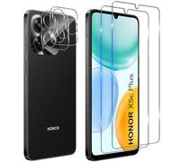 Funrae Tempered Glass Film for Honor X5C/X5C Plus, 2 Pieces Camera Film and 2 Pieces Screen Protector, 9H HD Anti Scratch Transparent Camera Screen Protector