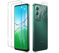 Funrae Tempered Glass Film for OPPO A5 4G/ 5G/ OPPO A5m, 2 Pieces Camera Film and 2 Pieces Screen Protector, 9H HD Anti Scratch Transparent Camera Screen Protector