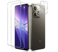 Funrae Tempered Glass Film for OPPO A5 Pro 4G/5G, 2 Pieces Camera Film and 2 Pieces Screen Protector, 9H HD Anti Scratch Transparent Camera Screen Protector