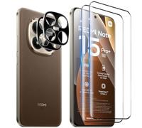 Funrae Tempered Glass Film for Xiaomi Redmi Note 15 Pro Plus 5G/Poco M8 Pro, Camera Film, [2+2 Pieces] 3D Ultra Thin HD Anti Scratch Transparent Tempered Glass Screen Protector Film