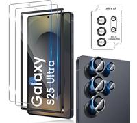 Funrae Tempered Glass Screen Protector for Samsung Galaxy S25 Ultra 5G with HD Camera Protection [2+1 PCS], Supports Fingerprint ID, 9H Hardness 0.33 mm Screen Protector Anti-Bubble Film Protective