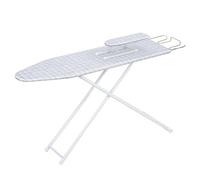 funrautz Medium Ironing Board, Foldable Lightweight Ironing Table, Height Adjustable Iron Board with Heat Resistant Cover, Sturdy 4 Leg Iron Board Frame, Compact Surface for Small Spaces Blue