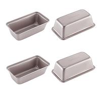FUNREADER Nonstick Mini Loaf Tins for Baking Bread, 6 Inch Carbon Steel Baking Molds for Rectangular Bread and Meat Bakeware, Set of 4 Mini Cake Pan for Cake, Meatloaf, Banana